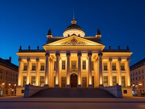 Die Wiener Staatsoper bei Nacht, majestätisch beleuchtet und ein Symbol für Wiens reiches Kulturerbe